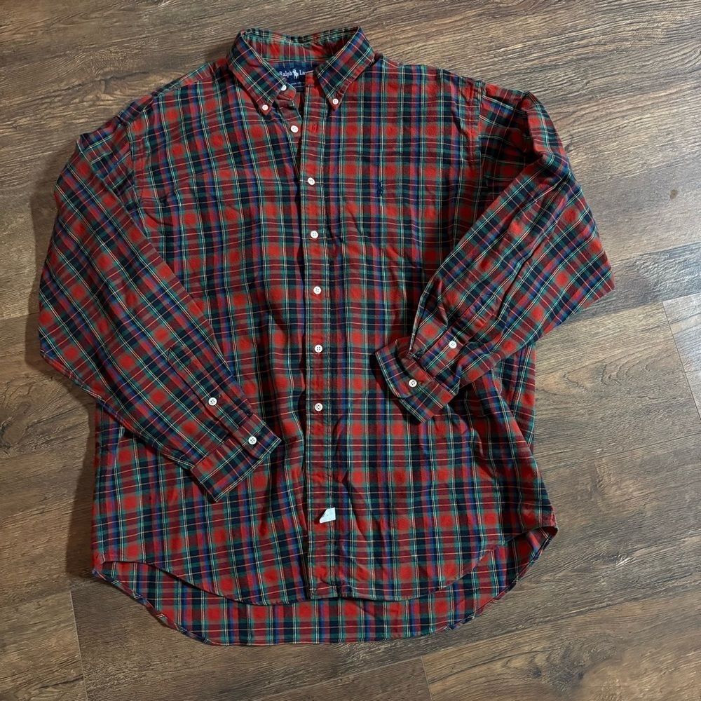 Vintage tartan plaid Ralph Lauren button down